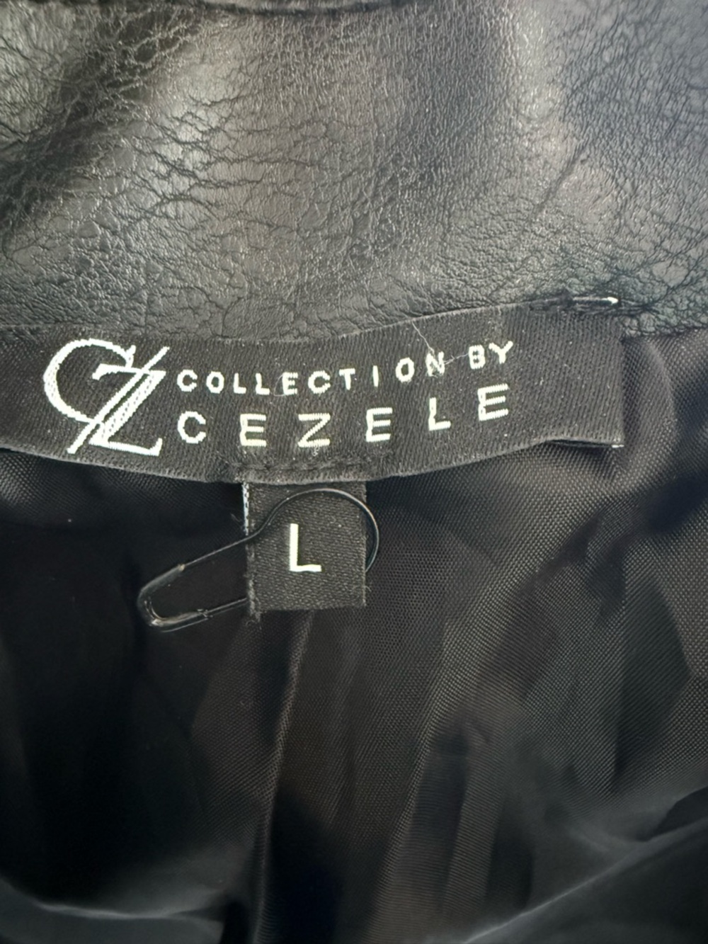 Women's Black Embroidered Faux Leather Moto Jacket - Picture 10 of 14